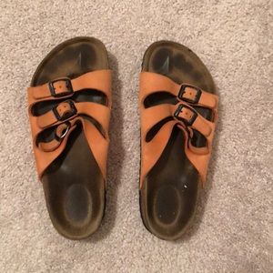 Birkenstock Size 38 Orange 3 Strap Sandal